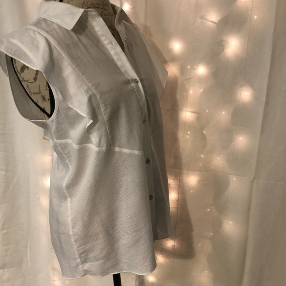 2[7ForAllMankind] NWT! Cotton ruffled button down - Picture 3 of 7